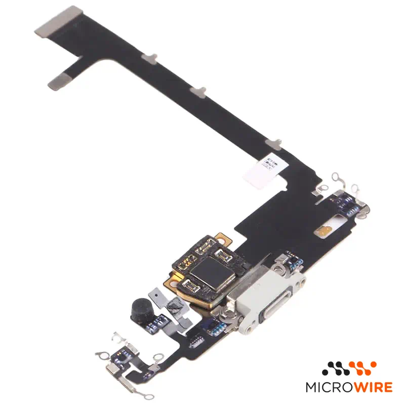 Porta de Carregamento iPhone 11 Pro Max Cinzento Branco